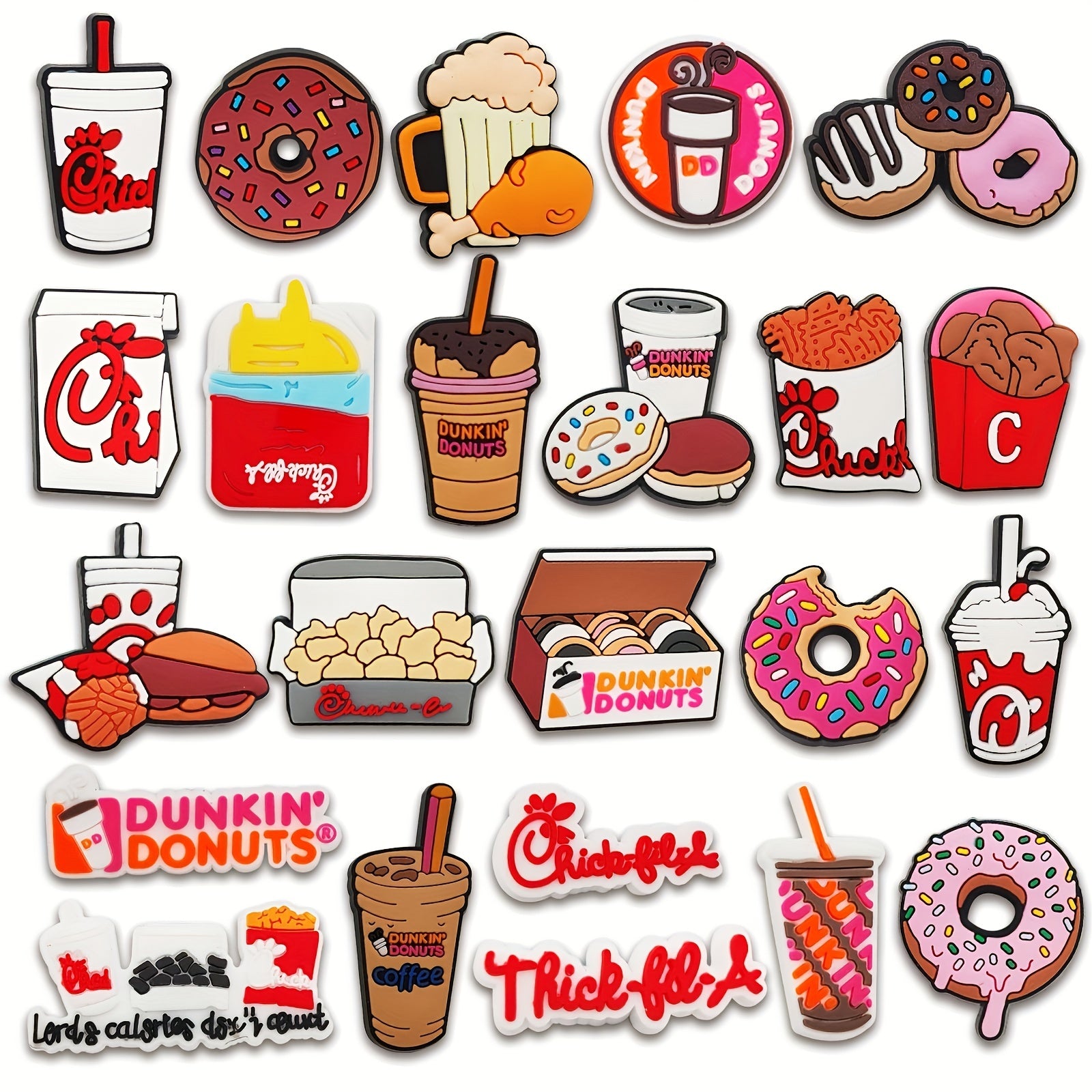 23pcs Cute Food Coffee Donuts Shoe Charms For Crocs Unisex Gifts Accessories Shoe Charm For Shoe Decoration Assorted Varieties For Crocs Jibbitz, Sandals Slippers For Men Women Birthday Party Gifts